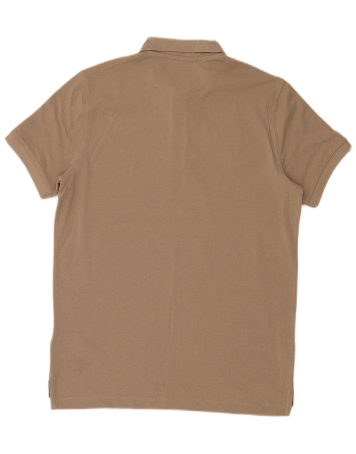 Polo da uomo vestibilità regolare Massimo Dutti in cotone beige medio