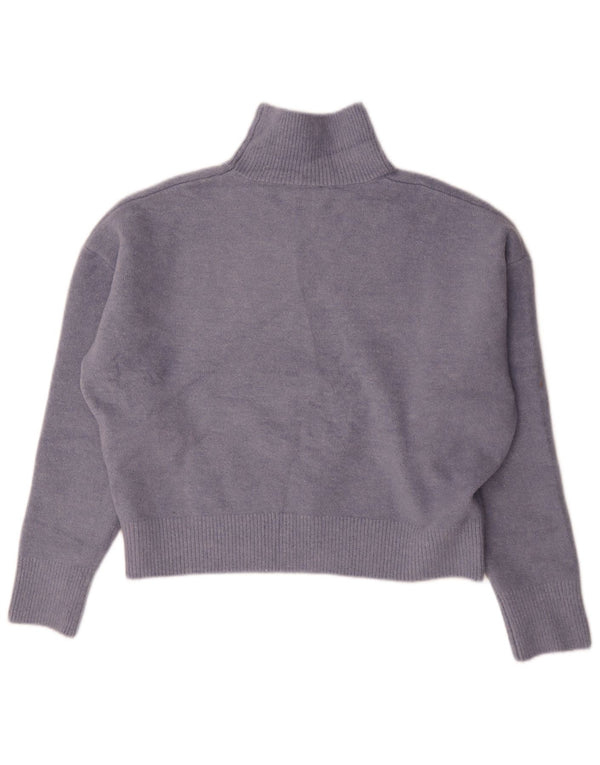Maglione maglione oversize con collo alto da donna Zara UK 16 grande acrilico viola