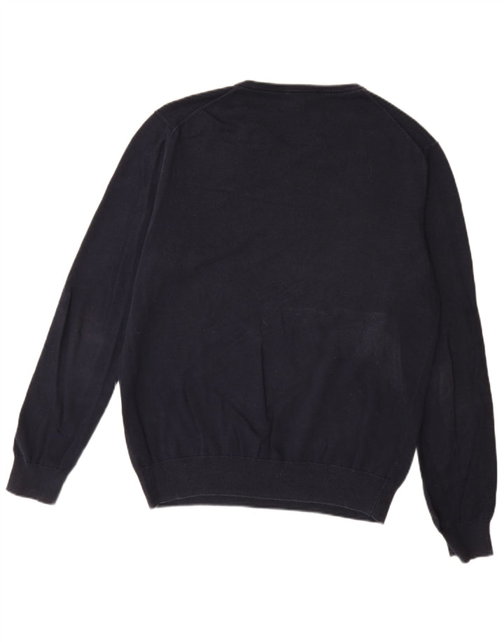 Crew Clothing Maglione da uomo con scollo a V in cotone medio blu navy