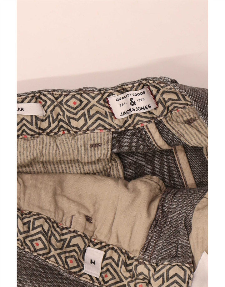 Pantaloncini chino regolari da uomo Jack & Jones medi W32 in cotone grigio