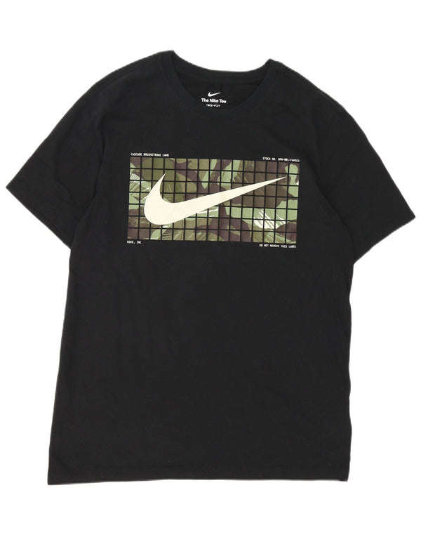 T-shirt grafica Nike Dri Fit da uomo, grande, in cotone nero