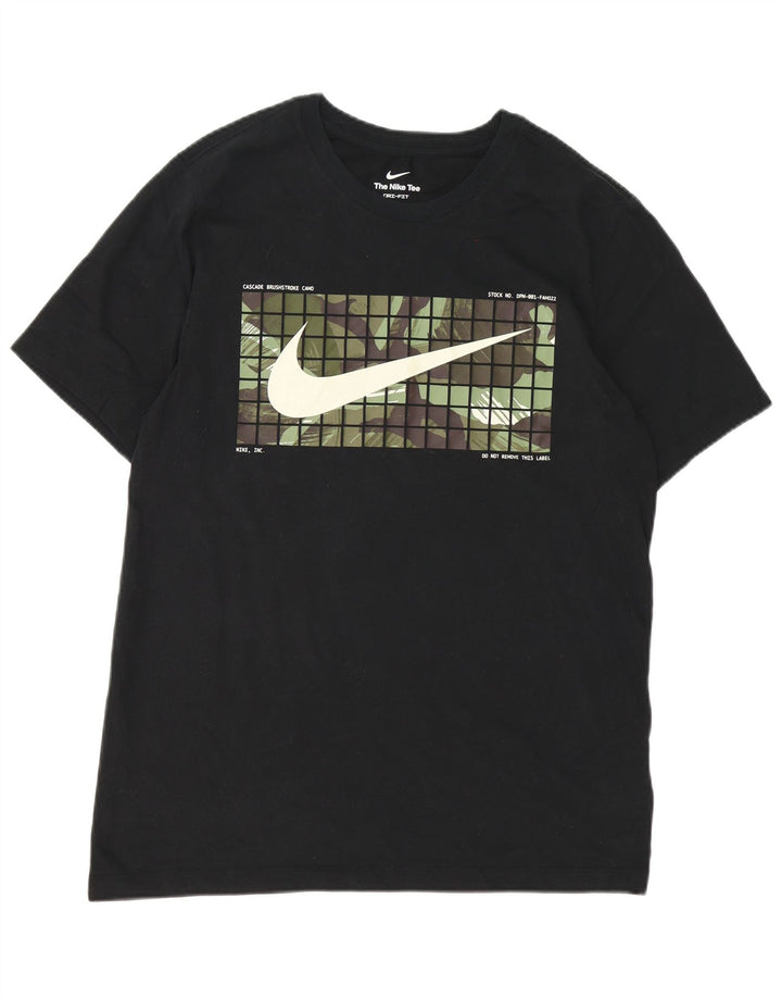 T-shirt grafica Nike Dri Fit da uomo, grande, in cotone nero