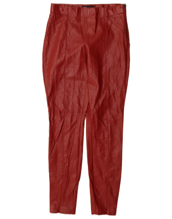 Pantaloni skinny da donna in ecopelle Zara piccoli W26 L28 poliuretano rosso