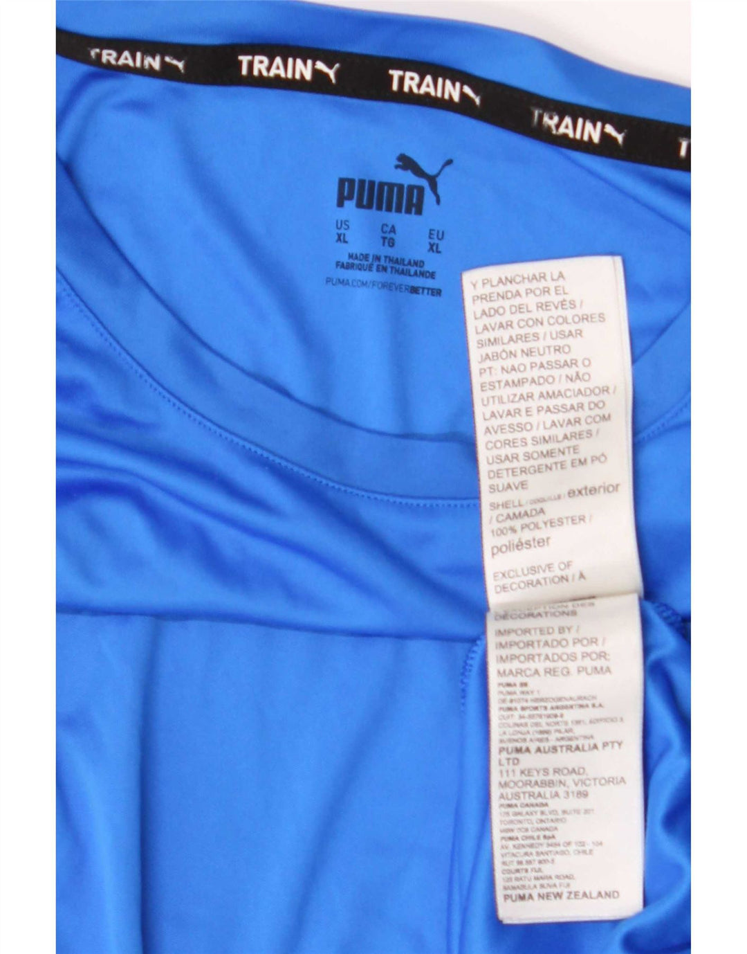T-shirt grafica da uomo Puma Top XL blu in poliestere