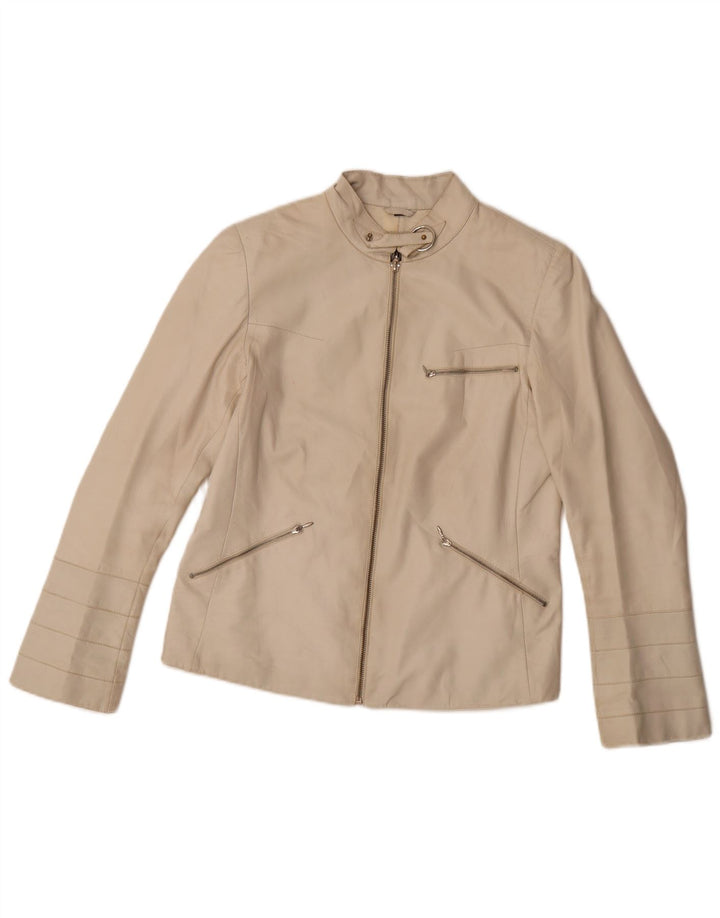 Giacca in Pelle Donna Olivieri Les Marees IT 44 Pelle Beige Medio