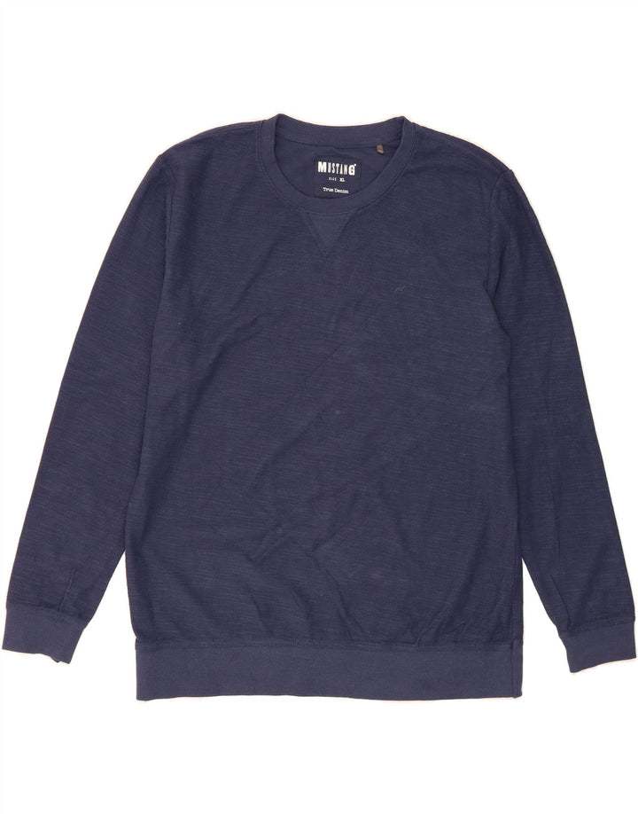 MUSTANG Mens Sweatshirt Jumper Large Navy Blue Cotton Vintage Mustang and Second-Hand Mustang from Messina Hembry 