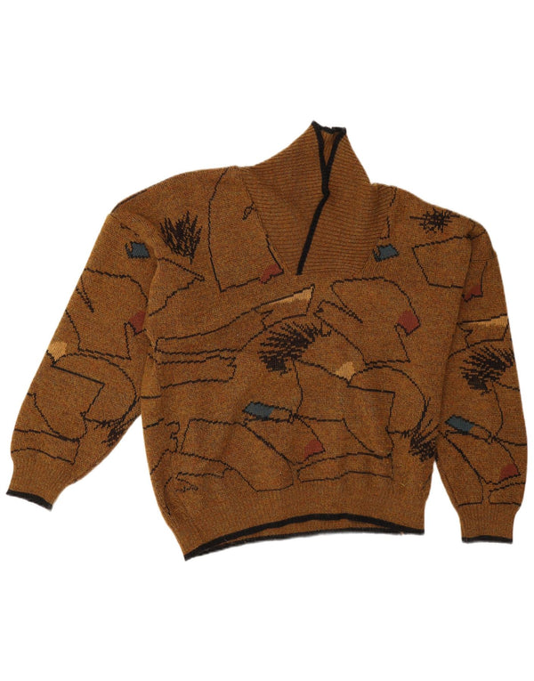 Angelo Litrico Maglione da uomo con collo a scialle IT 52/54 Large Marrone