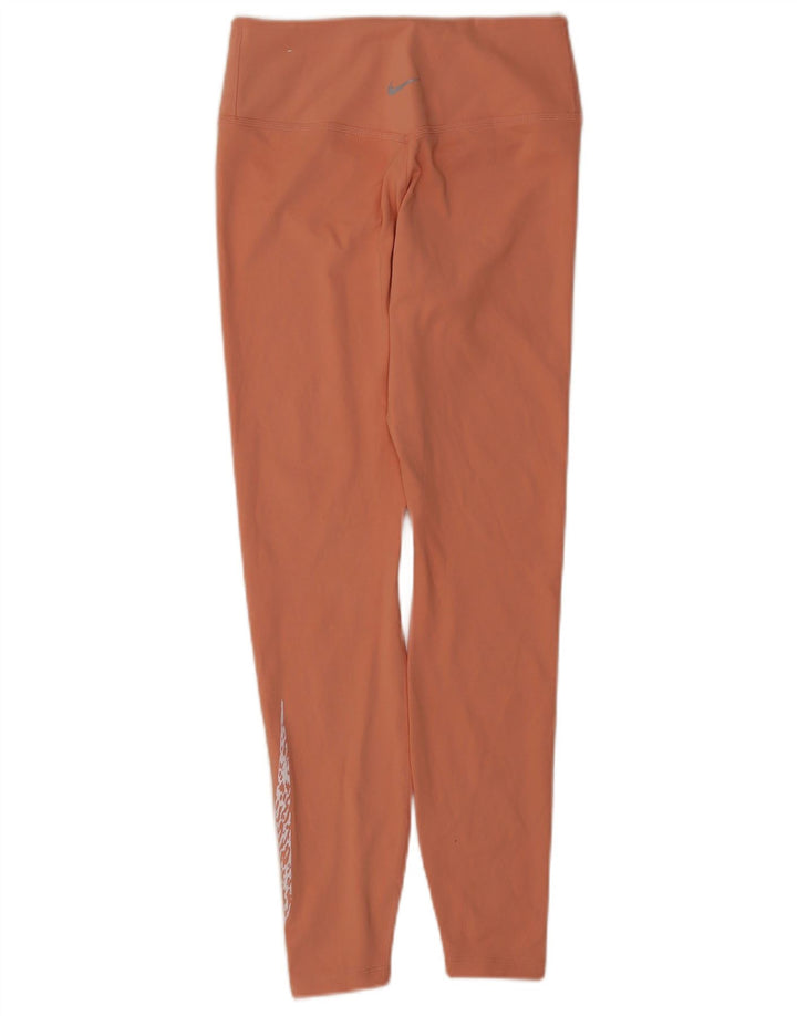 Leggings grafici Nike Dri Fit da donna UK 8 Small Arancione Poliestere