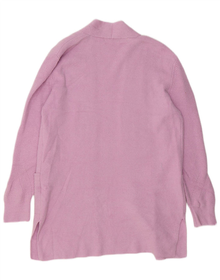 Maglione cardigan aperto lungo da donna Marks & Spencer UK 12 Rosa medio