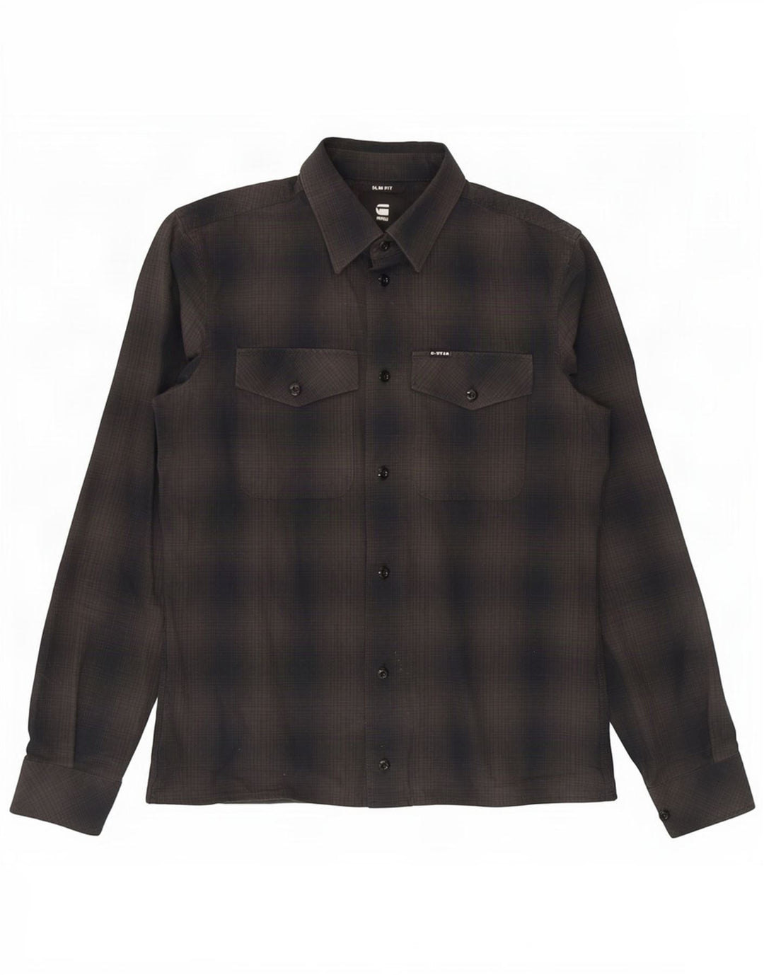 Camicia slim fit da uomo G-Star in cotone a quadri grigi piccoli