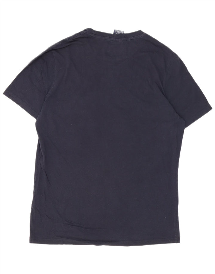 T-shirt grafica da uomo CHAMPION Top XL in cotone blu navy