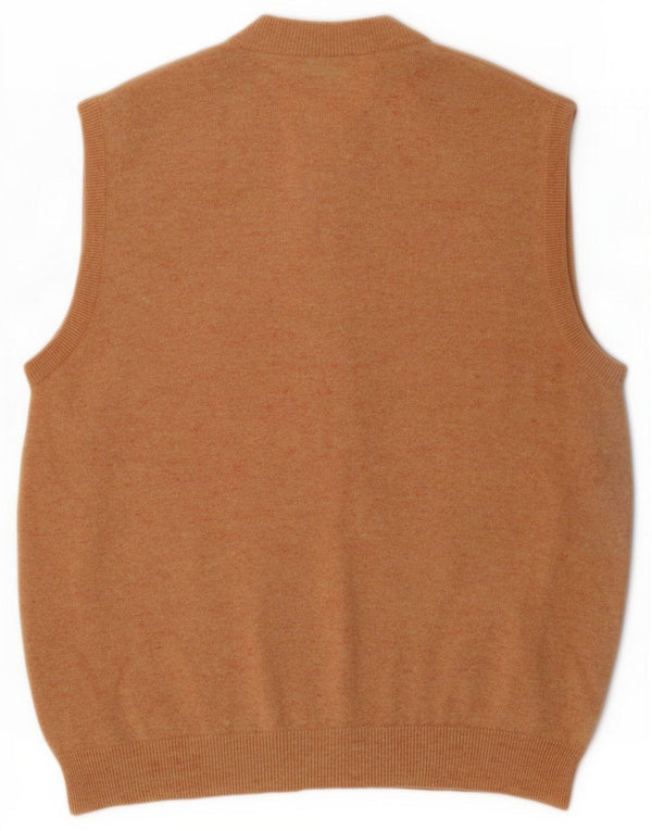 Donny & Max Mens Sleeveless Cardigan Sweater Medium Brown