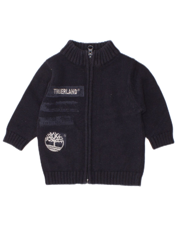 Maglione cardigan grafico per neonati Timberland 3-6 mesi in cotone blu navy