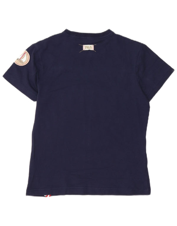 T-shirt da donna FILA Top UK 14 grande cotone blu navy