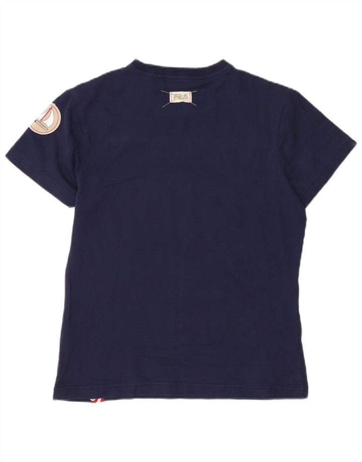 T-shirt da donna FILA Top UK 14 grande cotone blu navy