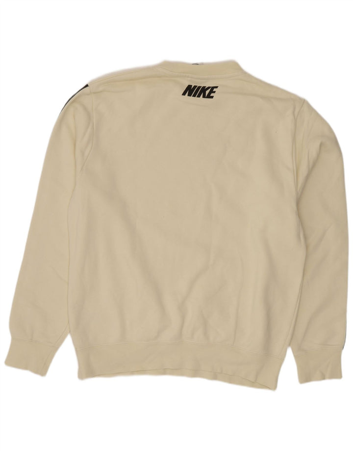 Felpa grafica da uomo Nike Felpa media in cotone color block bianco sporco