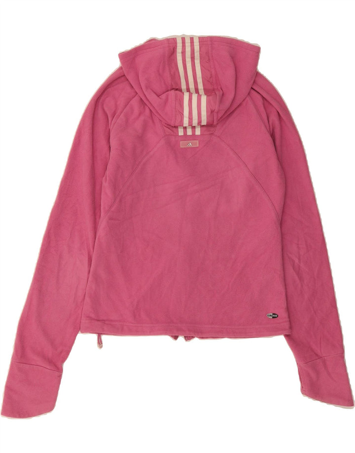 ADIDAS Womens Hooded Fleece Jacket UK 12 Medium Pink Polyester Vintage Adidas and Second-Hand Adidas from Messina Hembry 