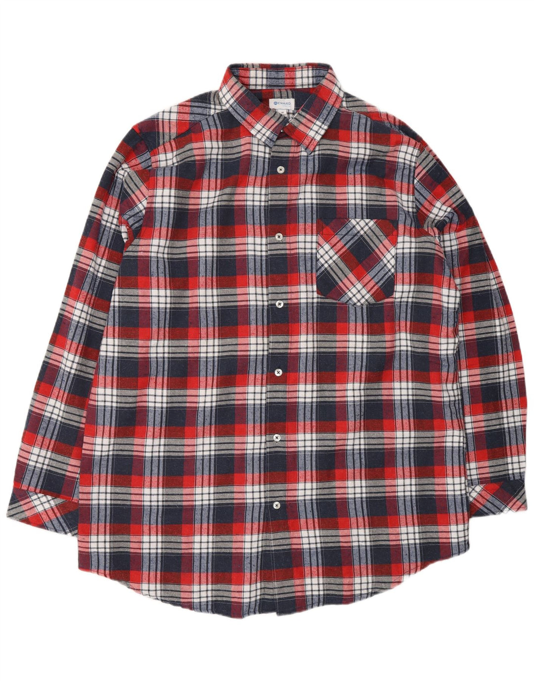 REWARD Camicia in flanella da uomo UK 39/40 Cotone a quadri rosso medio