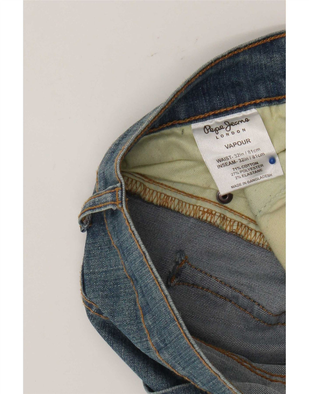PEPE Jeans Donna Vapor Slim Jeans W32 L32 Cotone Blu