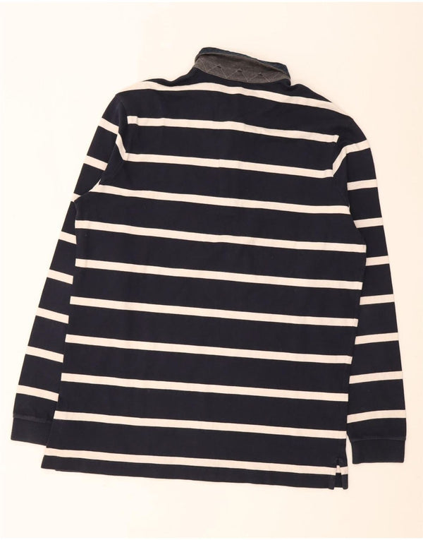 Polo alta da uomo a maniche lunghe Paul & Shark 2XL cotone a righe blu navy