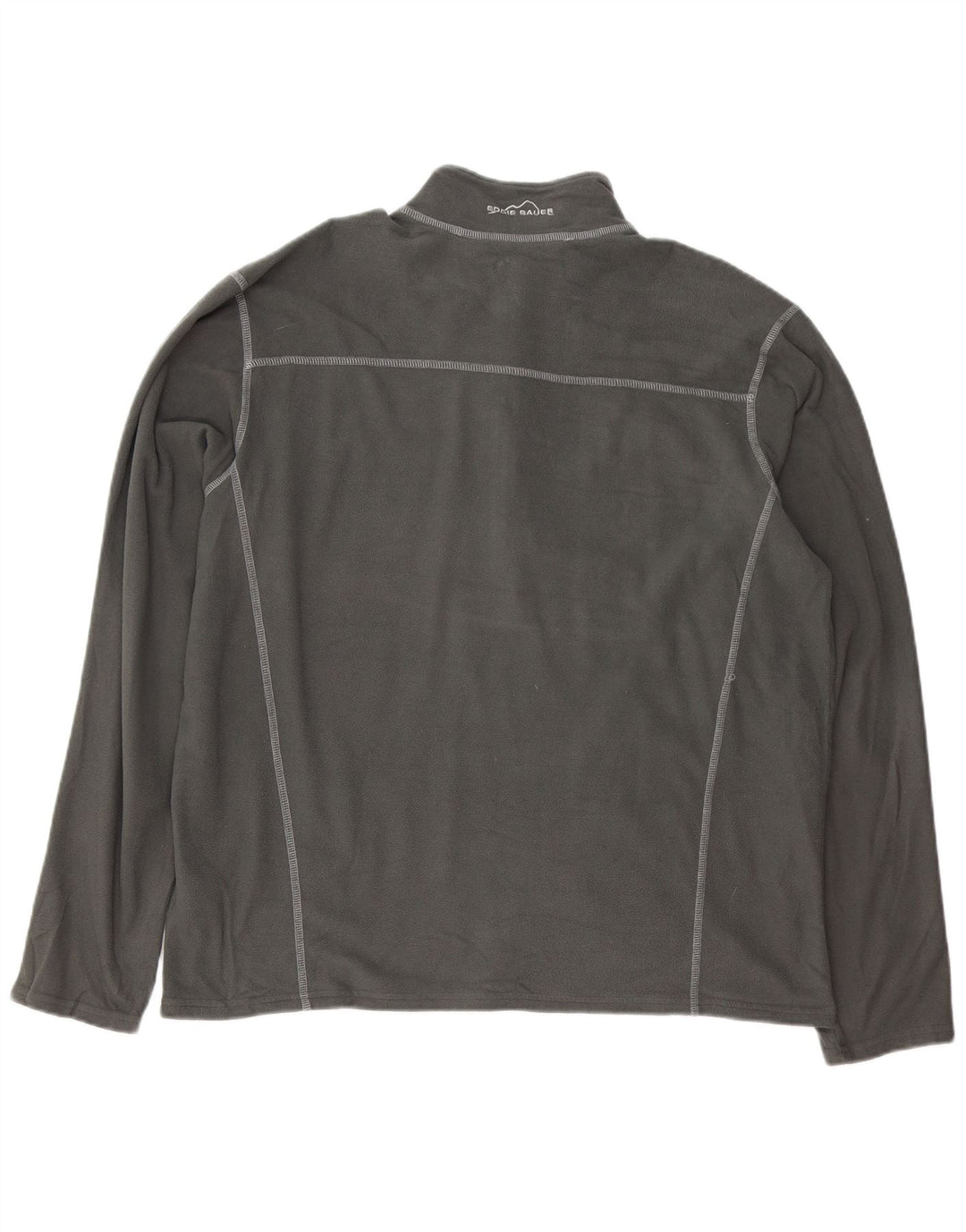 Maglione in pile da uomo Eddie Bauer con zip e collo XL in poliestere grigio