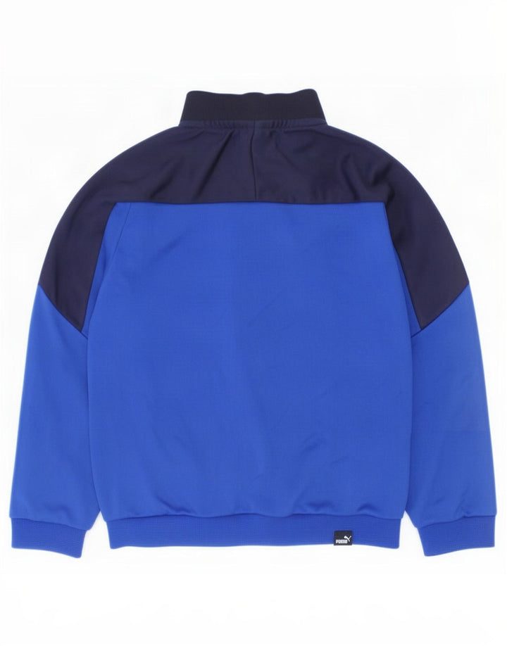 Giacca da tuta grafica da ragazzo Puma 2-3 anni in poliestere color block blu