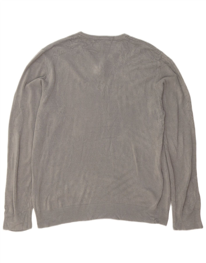 Maglione da uomo con scollo a V Marks & Spencer grande acrilico grigio
