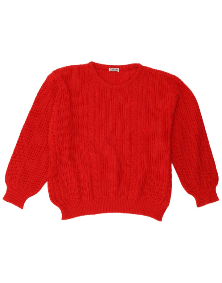 Maglione maglione con scollo a barca da donna Cacharel UK 18 XL lana rossa