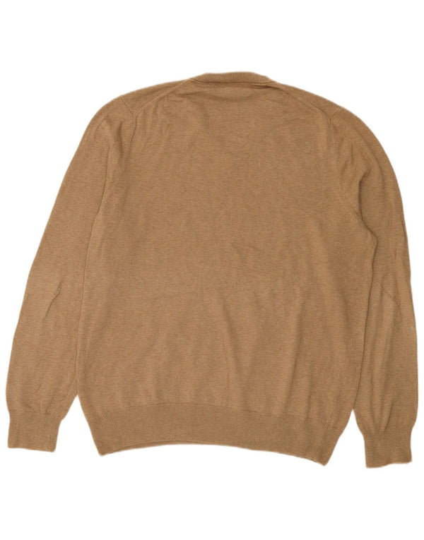 Maglione da uomo con scollo a V Marks & Spencer grande in cotone marrone