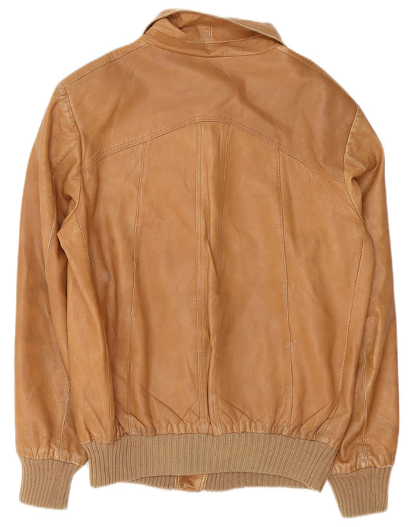 Giacca in pelle vintage da uomo IT 54 2XL Marrone