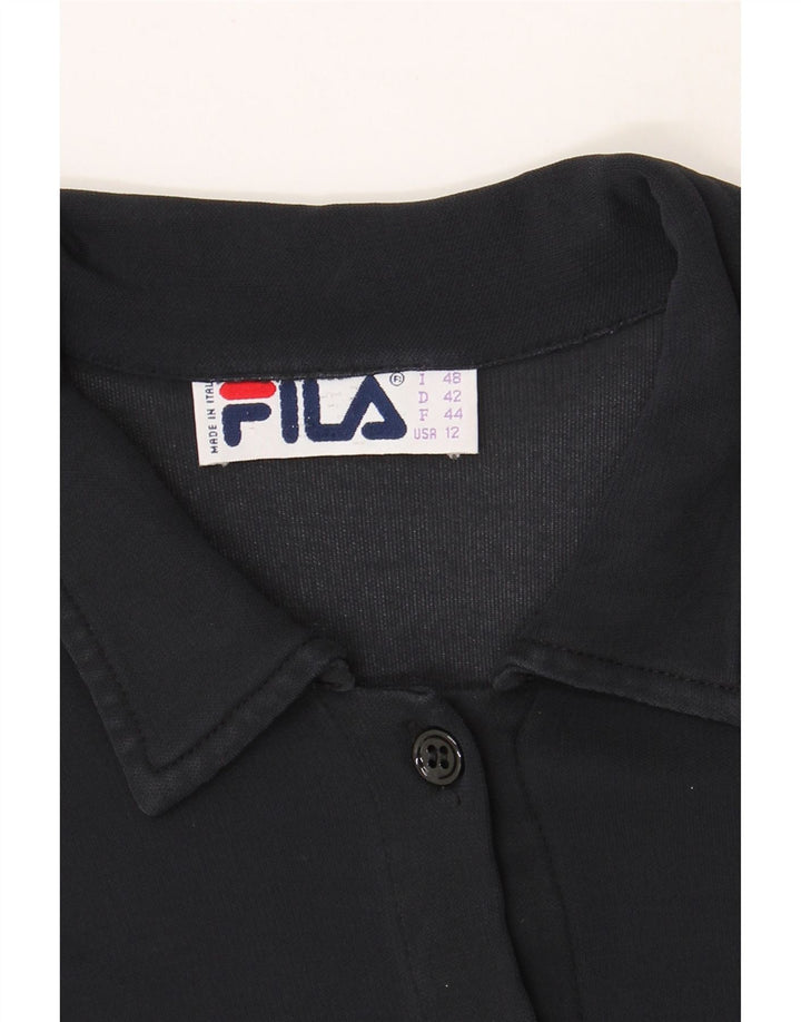 FILA Womens Short Sleeve Shirt IT 48 XL Black Vintage Fila and Second-Hand Fila from Messina Hembry 