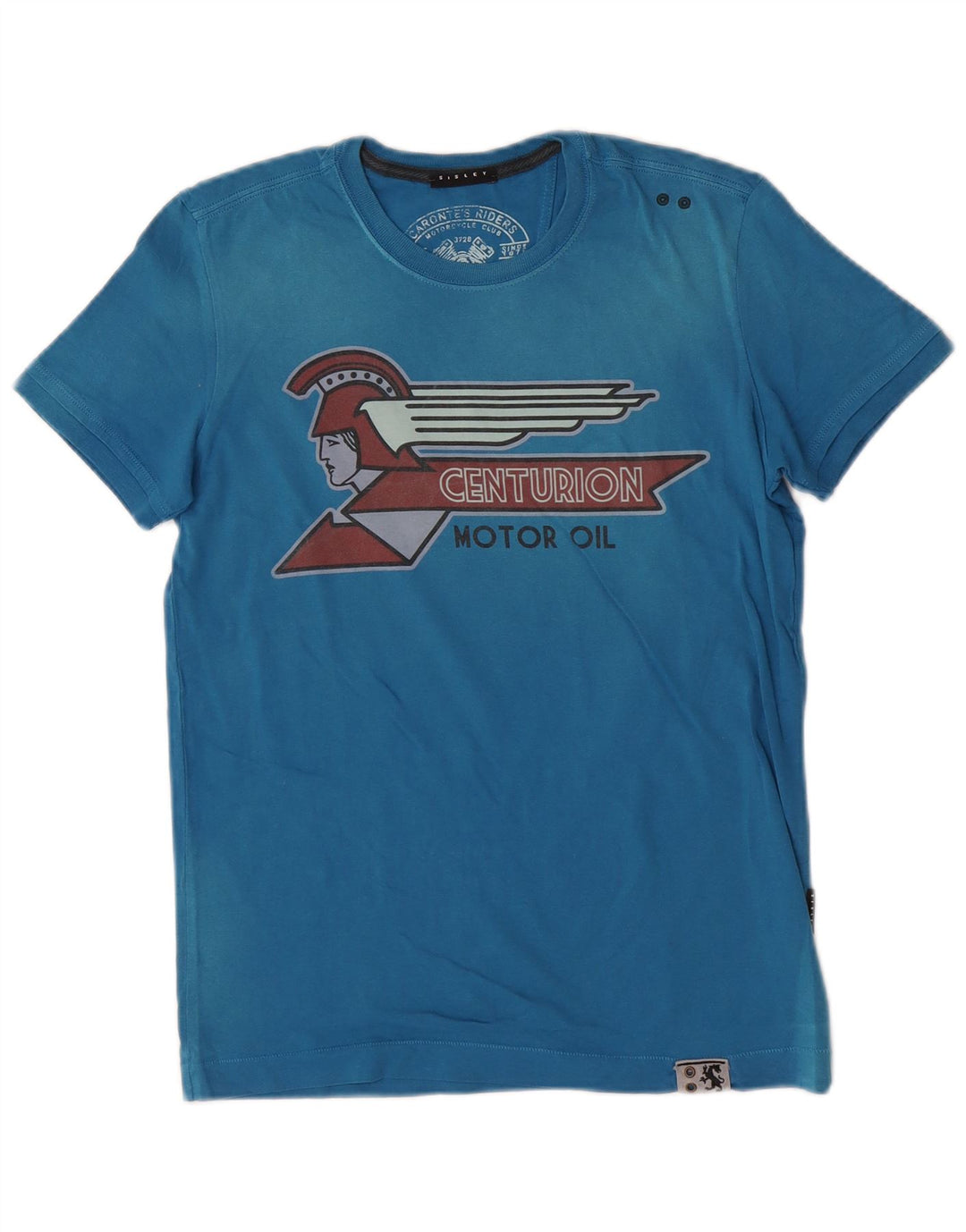 T-shirt grafica da uomo Sisley Top piccola in cotone blu