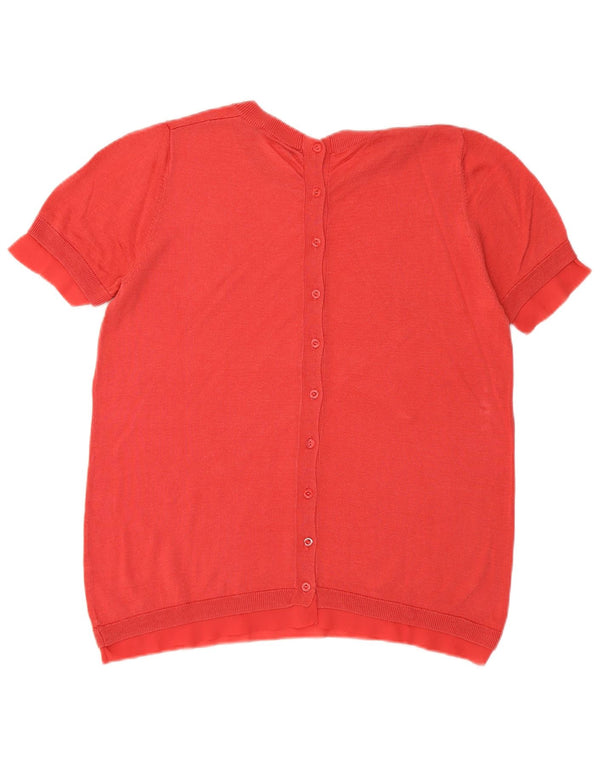 Maglione maglione girocollo a maniche corte da donna Liu Jo UK 10 piccolo rosso