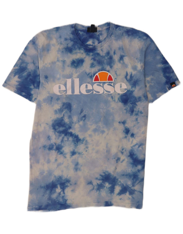 T-shirt grafica da uomo Ellesse Top XL in cotone tie dye blu