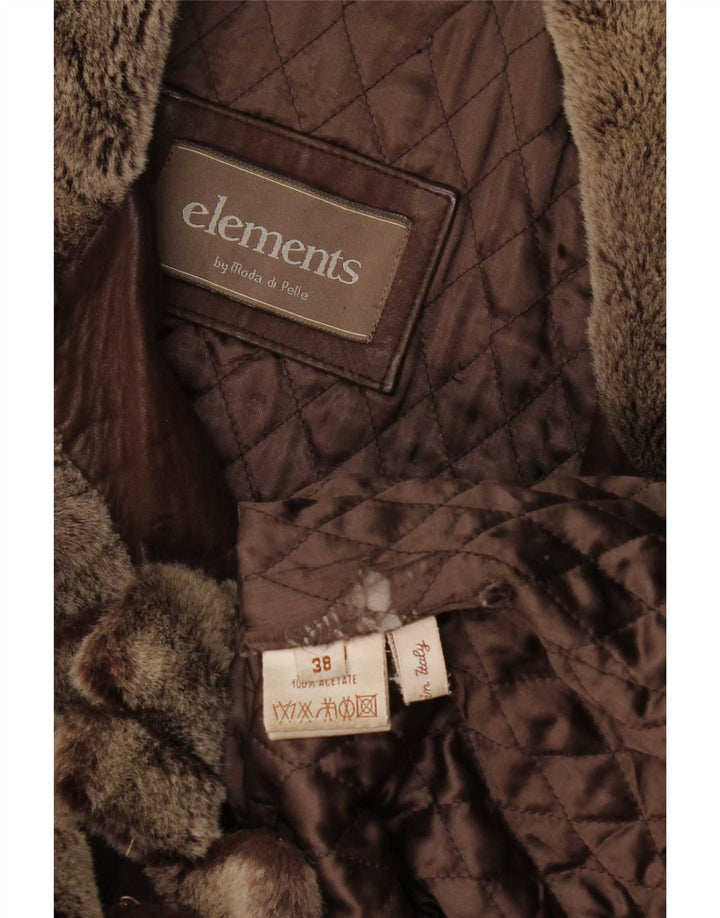 Cappotto in pelle da donna Elements EU 38 Marrone medio