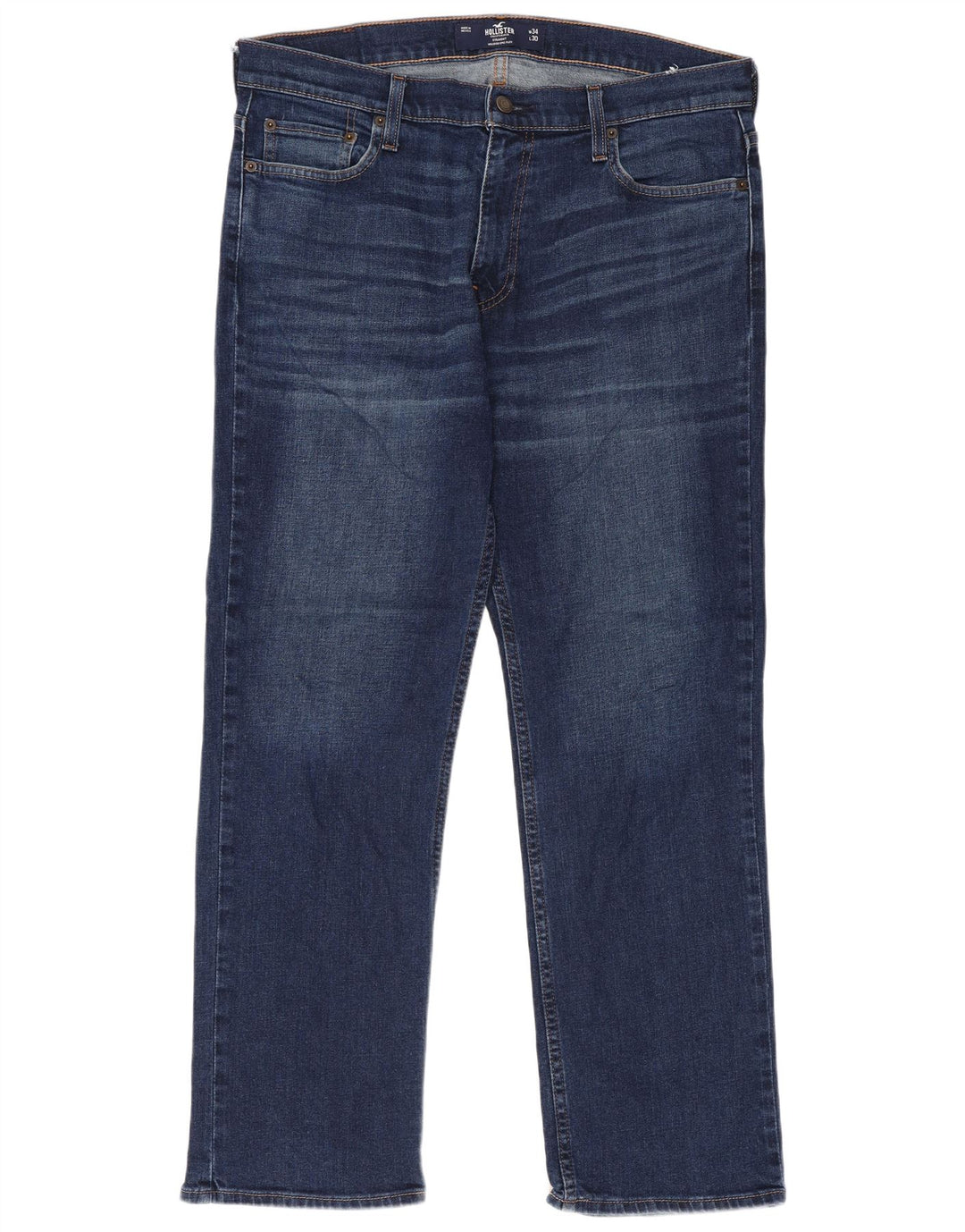 Jeans Hollister Flex Straight Uomo W34 L30 Blu