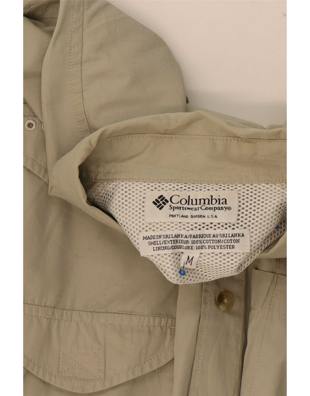 Camicia da uomo Columbia in cotone kaki medio