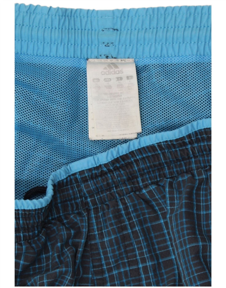 Pantaloncini da bagno da uomo Adidas XL blu navy a quadri in poliammide