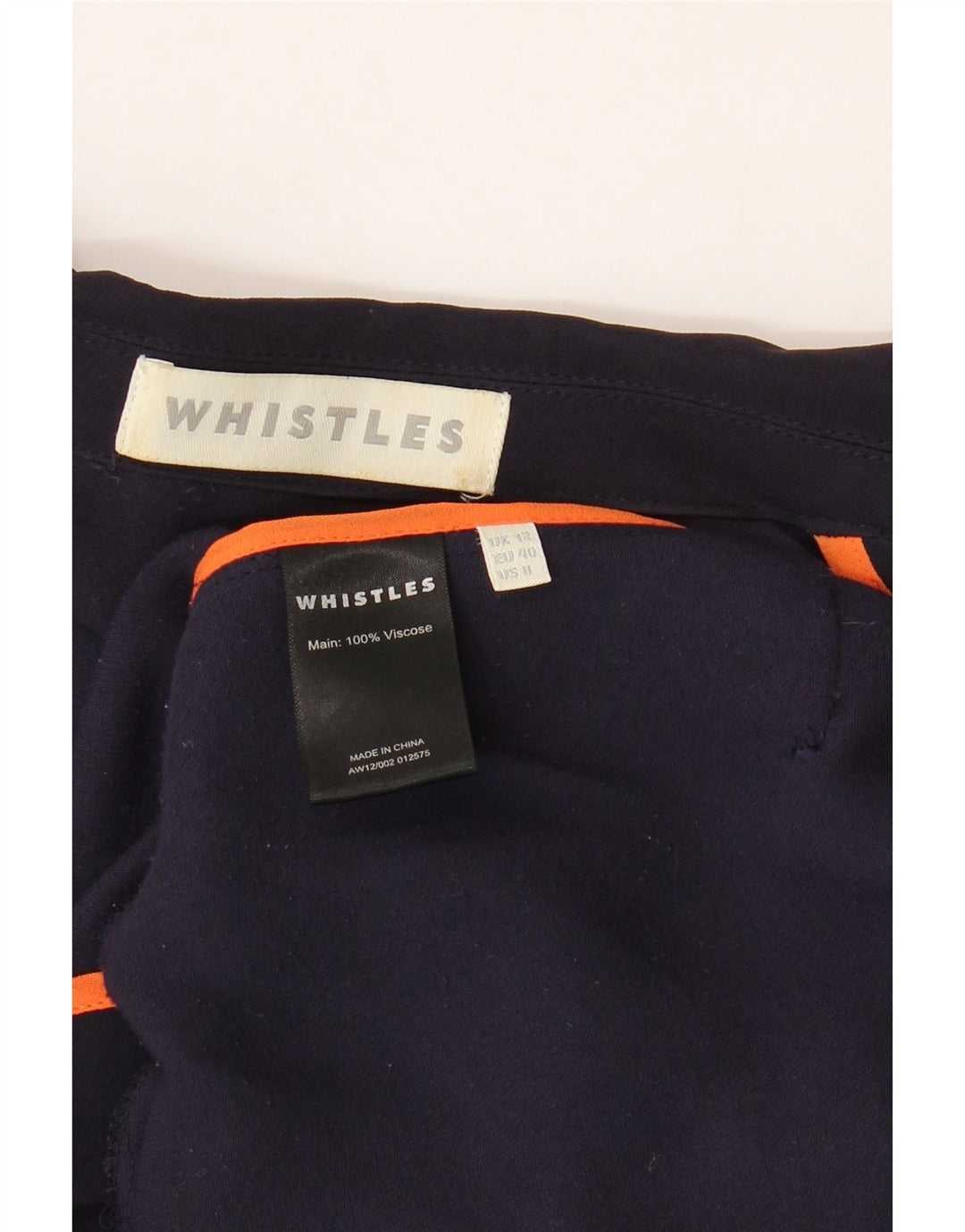 Giacca blazer aperta da donna WHISTLES UK 12 viscosa media blu navy