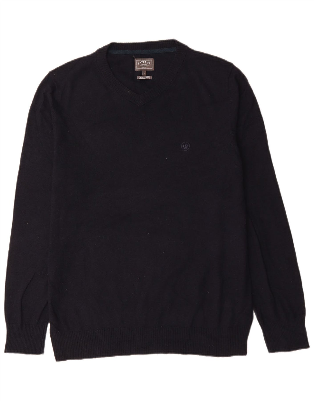Maglione da uomo con scollo a V Fat Face, grande cotone blu navy