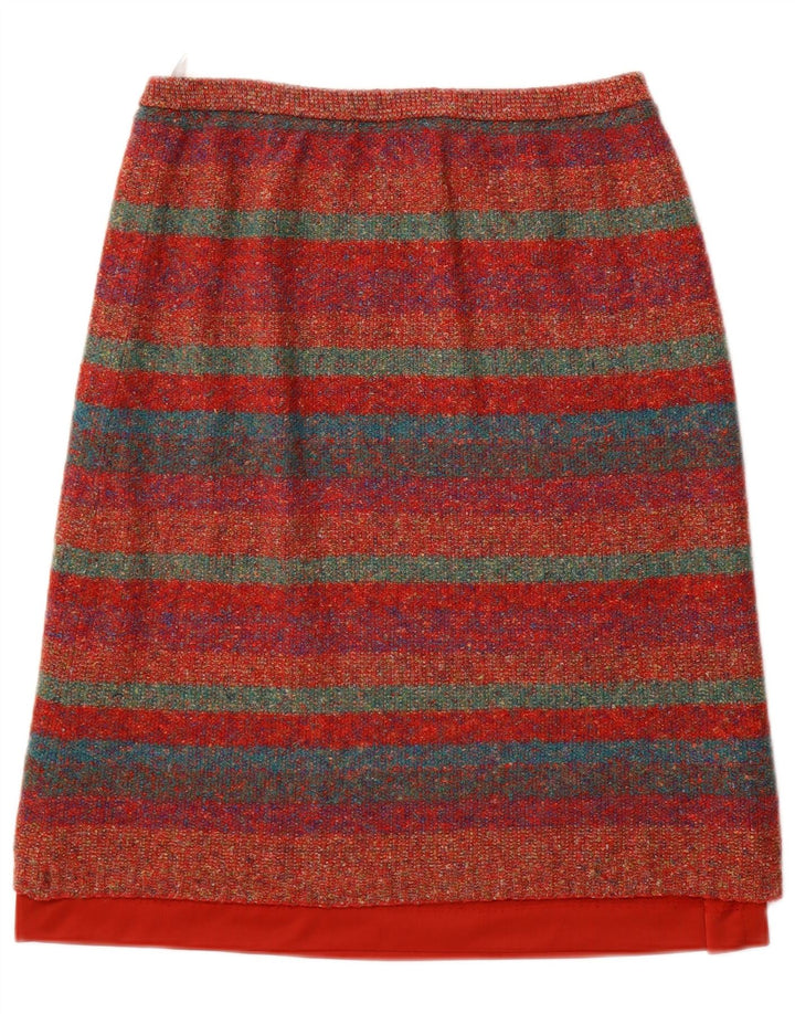 Gonna a trapezio in maglia da donna Bleyle EU 42 Large W32 Lana a righe multicolore