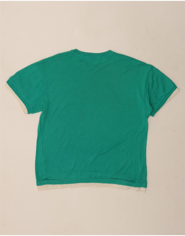 T-shirt Zara da uomo Top Small in cotone color block verde