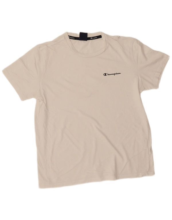 T-shirt da uomo Champion Top in cotone bianco medio