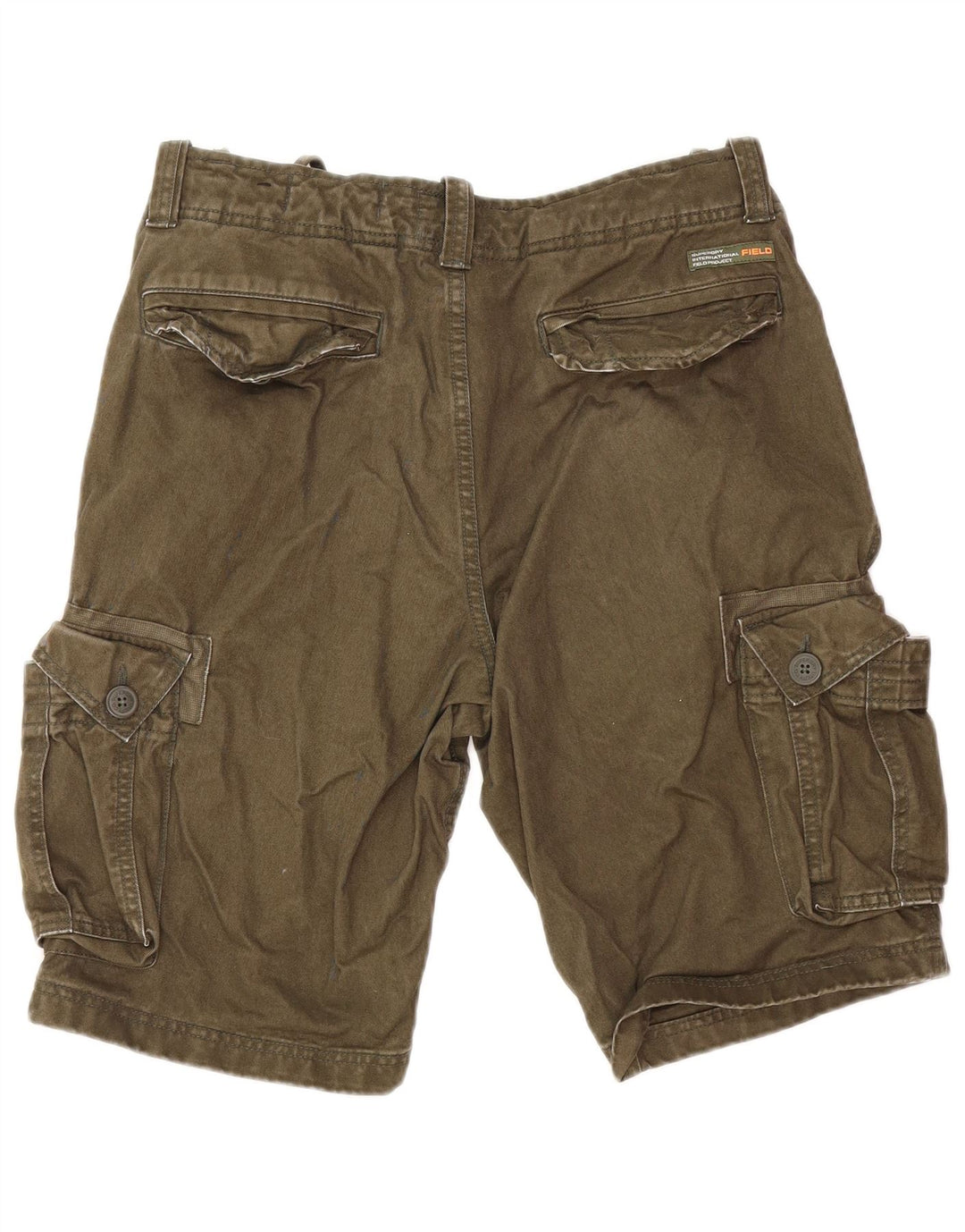 Pantaloncini cargo da uomo SUPERDRY W32 cotone kaki medio