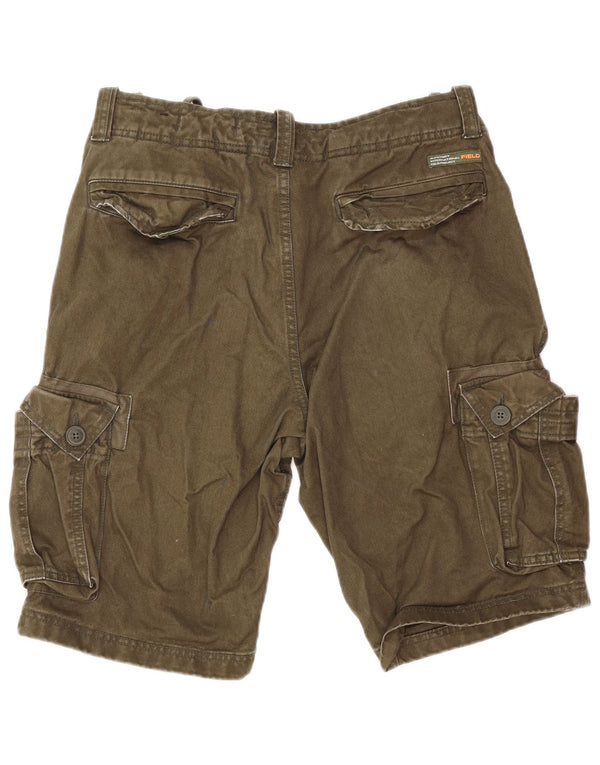 Pantaloncini cargo da uomo SUPERDRY W32 cotone kaki medio