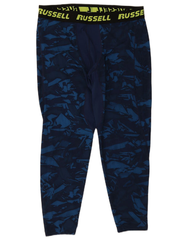 Leggings grafici Dri-Power da uomo Russell Athletic XL blu navy geometrico