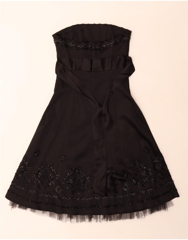 Abito senza spalline da donna Warehouse UK 8 piccolo acetato nero