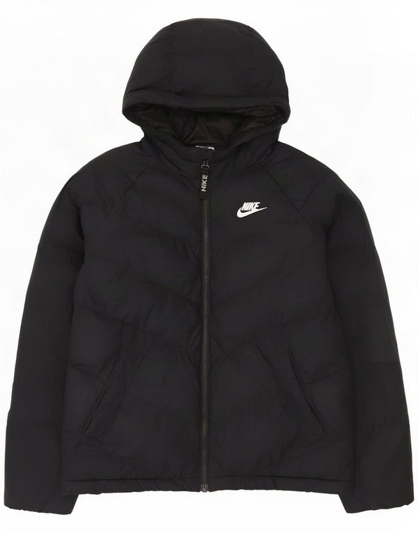Giacca imbottita con cappuccio Nike da bambino 12-13 anni Large Nero Poliestere