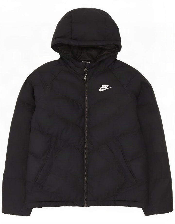 Giacca imbottita con cappuccio Nike da bambino 12-13 anni Large Nero Poliestere