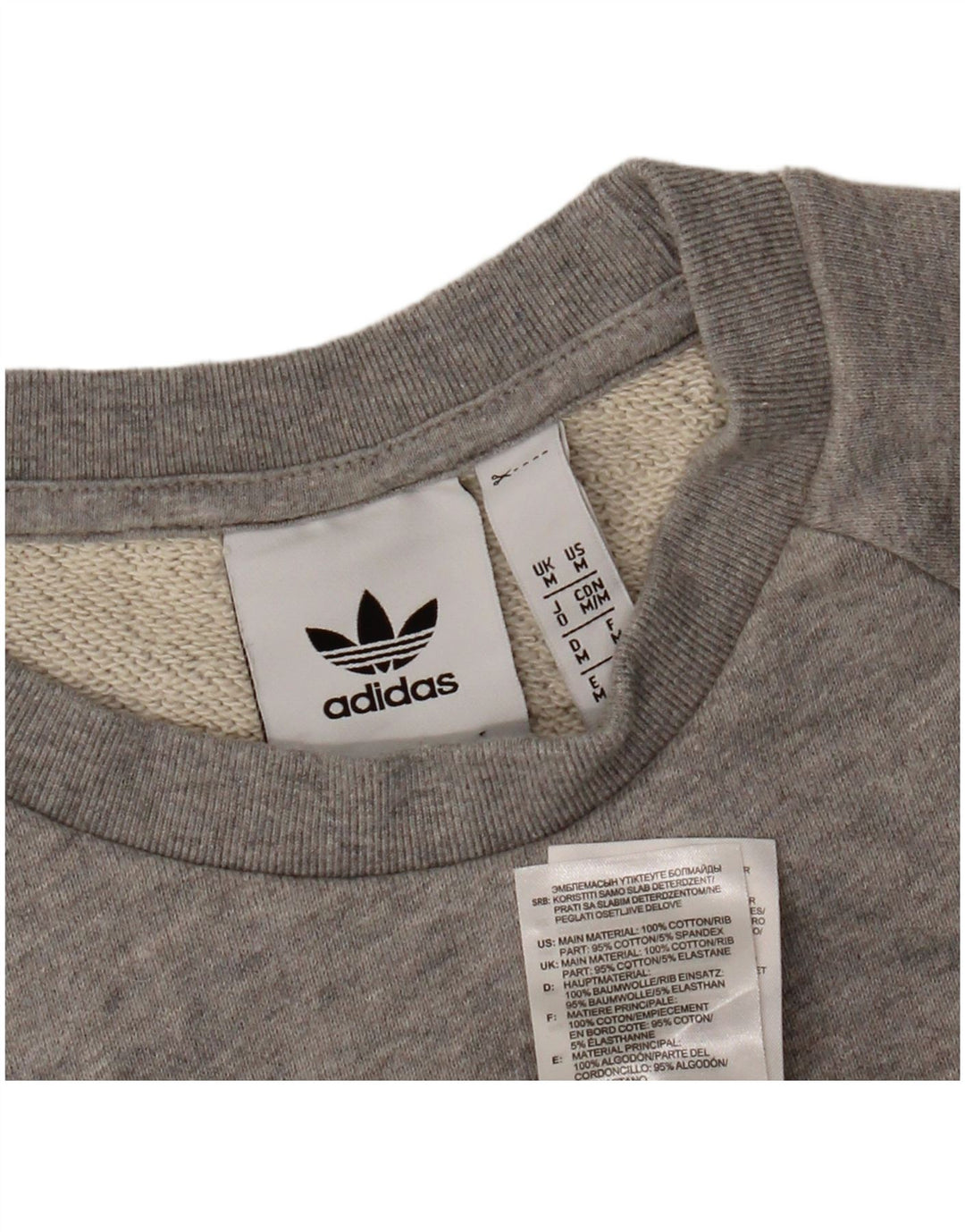 Felpa da uomo ADIDAS maglione cotone chiazzato grigio medio
